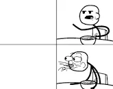Man Spiting Out Cereal 