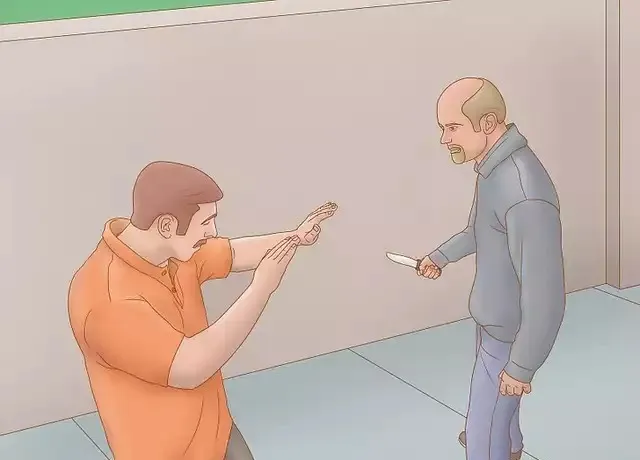 Man about to stab another with a knife 