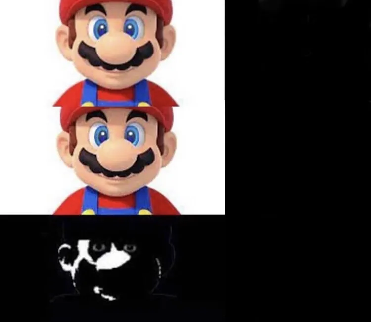 Mario dark three panel 