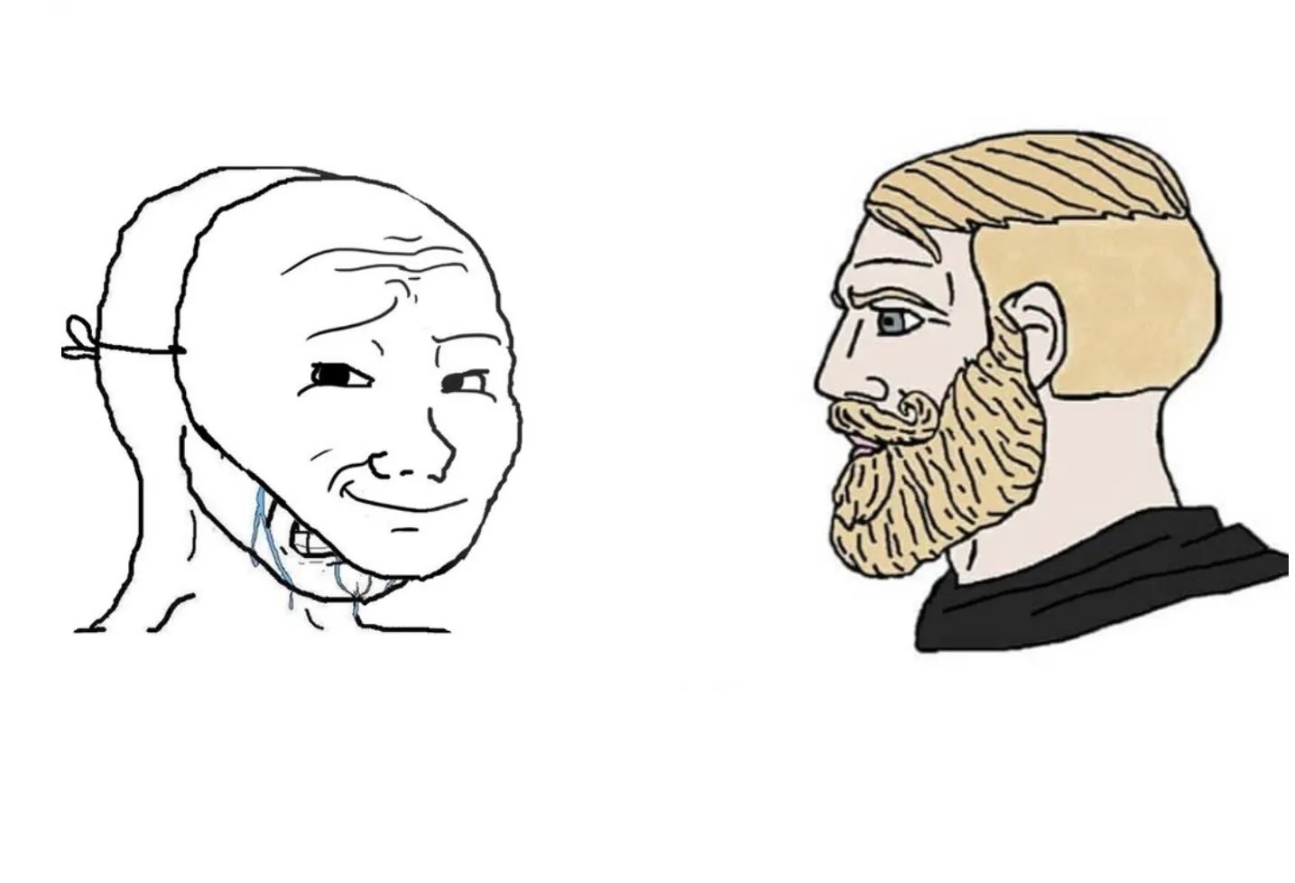Masked wojak vs. Chad 