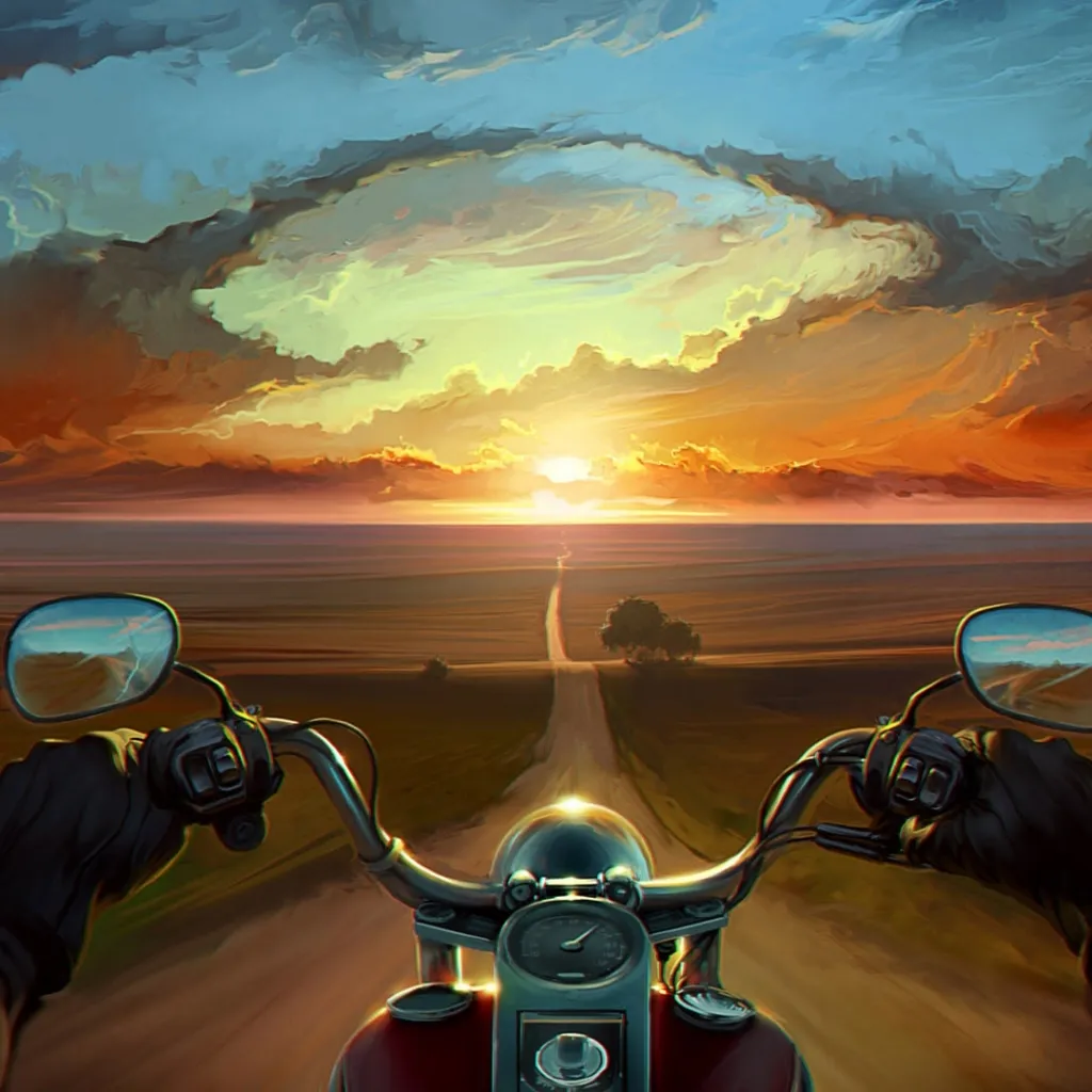 Motorcycle Sunset 