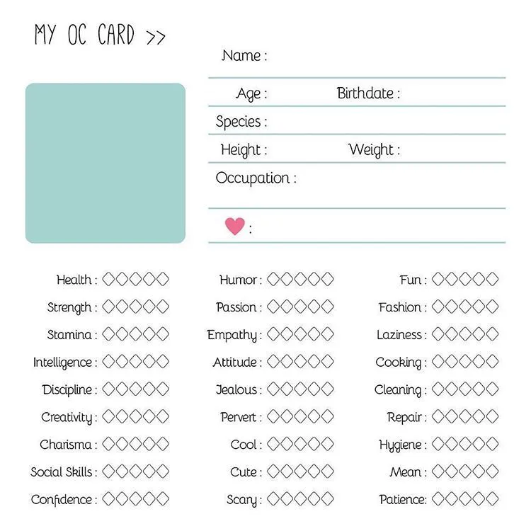 Oc card template 