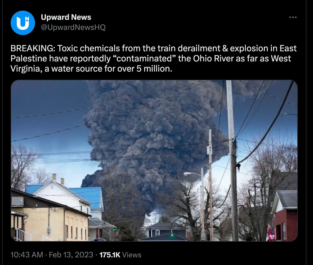 Ohio Train Derailment Contaminated Ohio River to West Virginia 