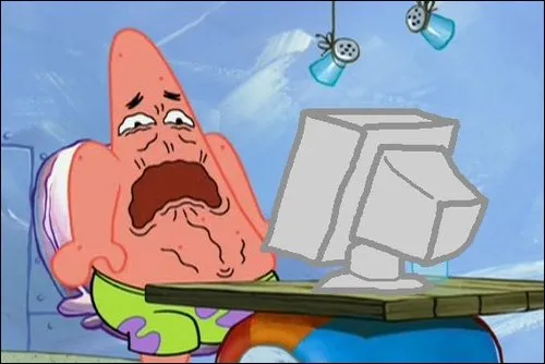 Patrick Star cringing 