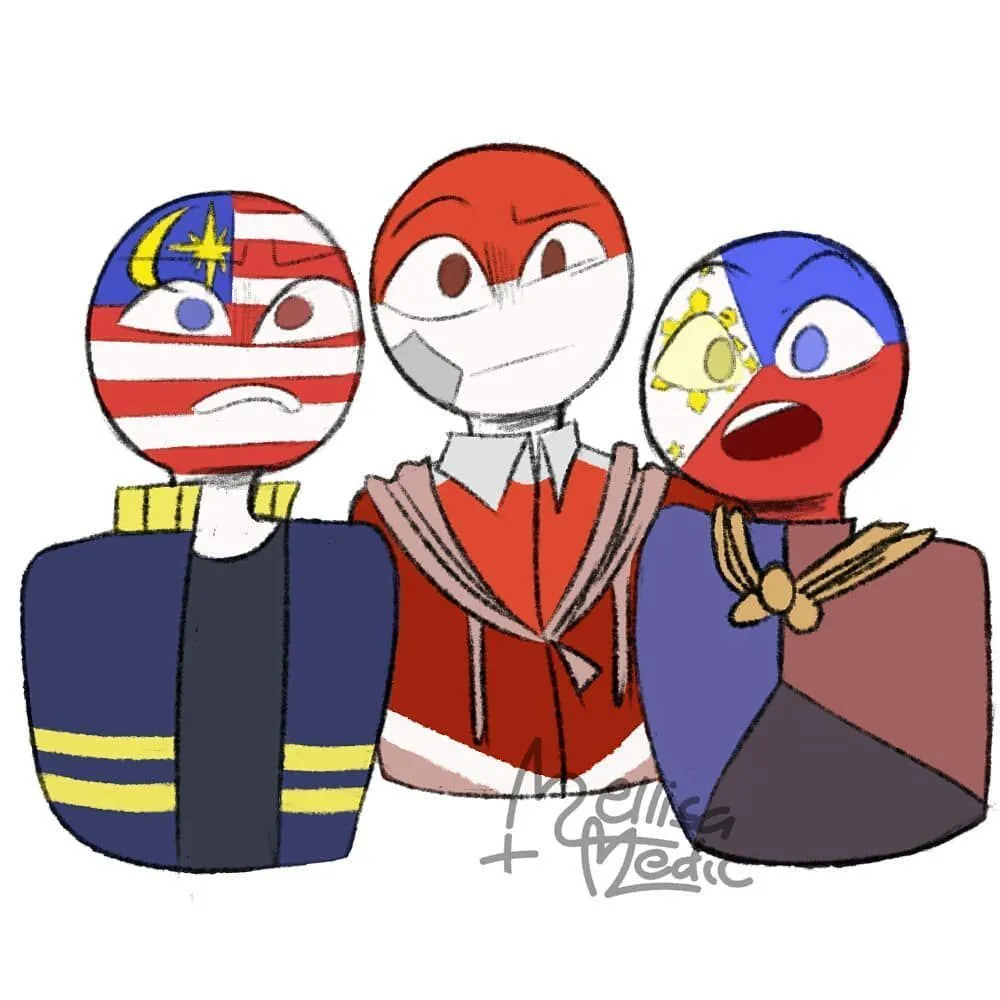 Philippines Malaysia Indonesia countryhumans 