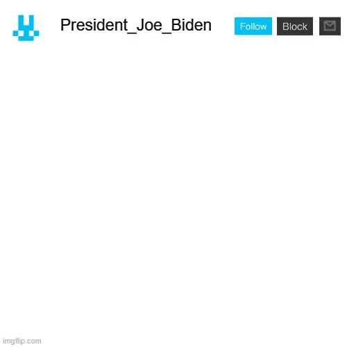 President_Joe_Biden announcement template with blue bunny icon 