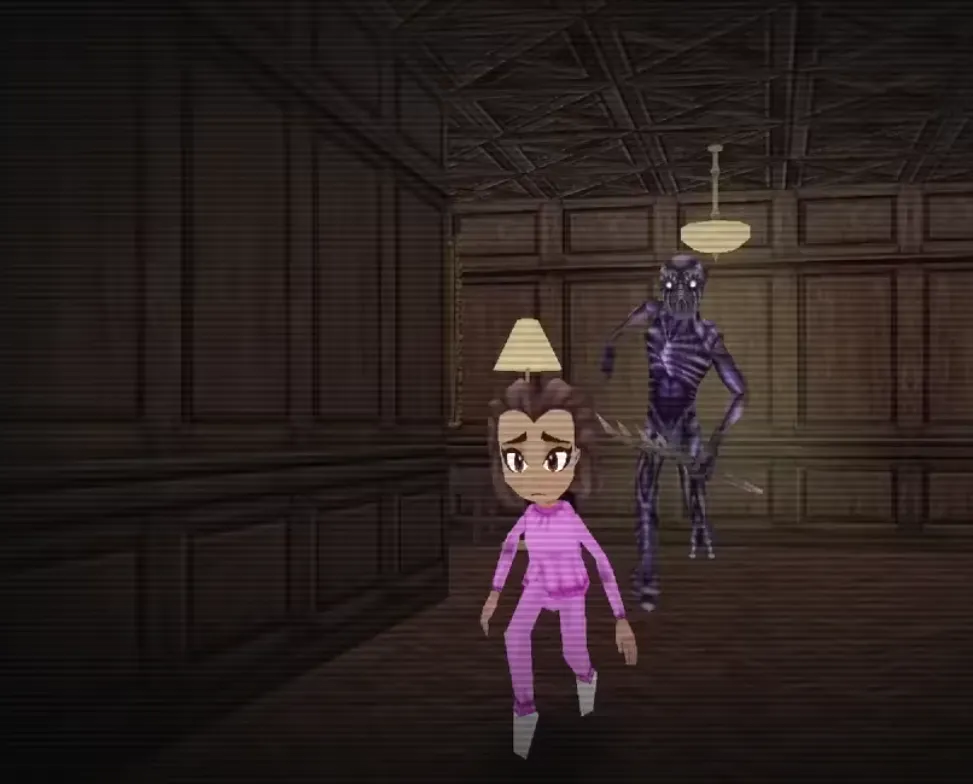 Ruby running from Entity Guard MR. Hopps Playhouse 3 