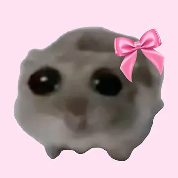 Sad Hamster with Bow (girl)