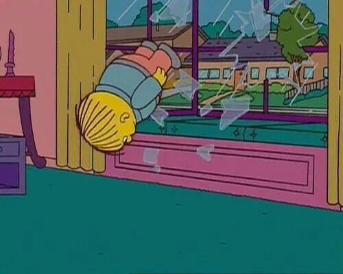Simpsons Jump Through Window 