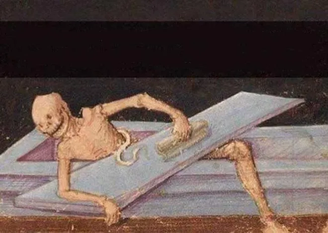 Skeleton Coming Out Of Coffin 