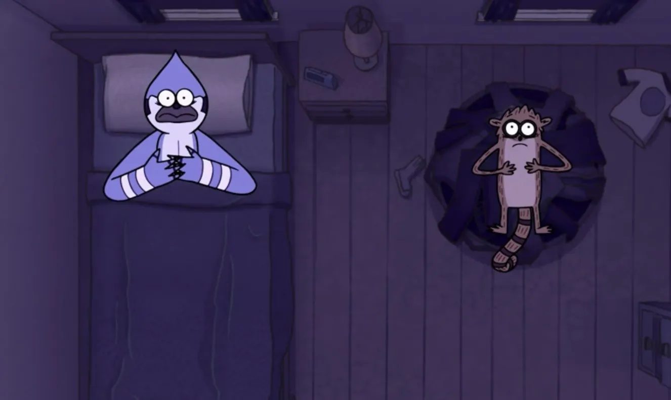 Sleep Deprived Mordecai and Rigby 