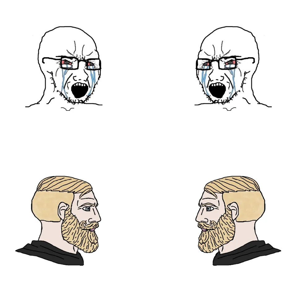 Soy Wojaks vs chads 