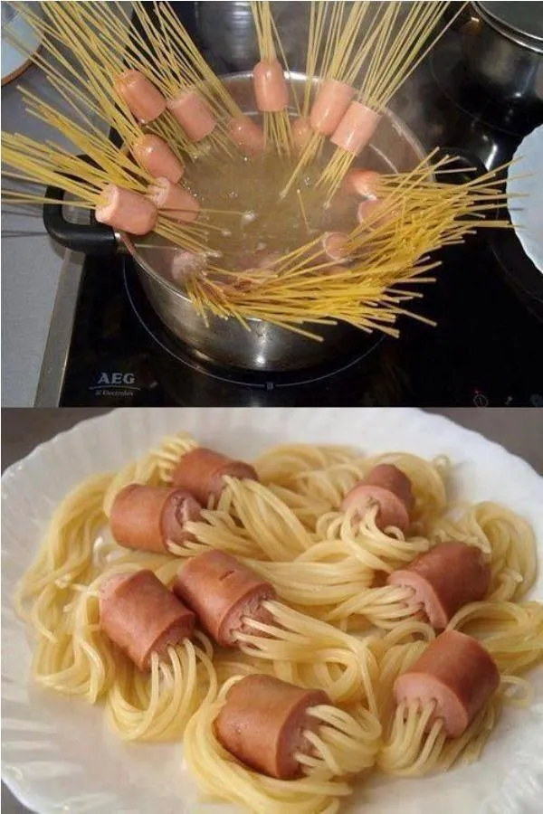 Spaghetti Hot Dog 