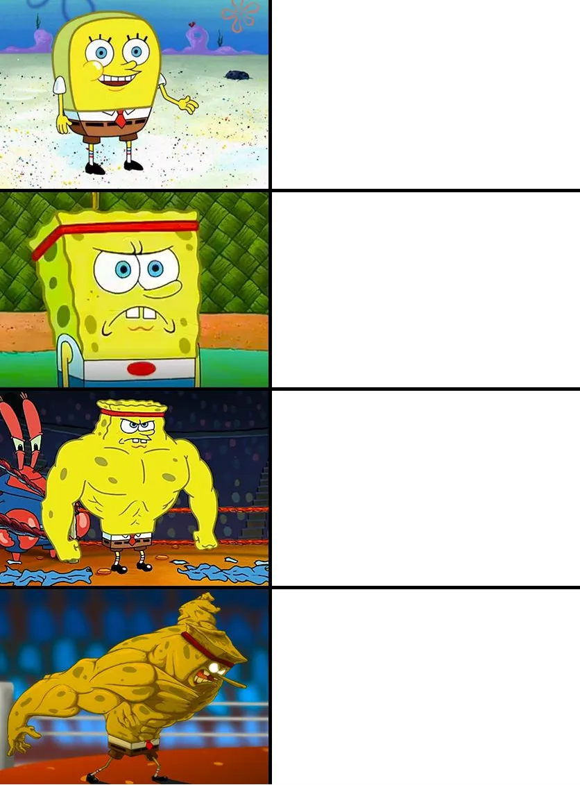Spongebob Getting Stronger 