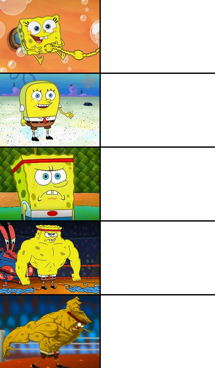 Spongebob baby, normal, tough, strong, god 