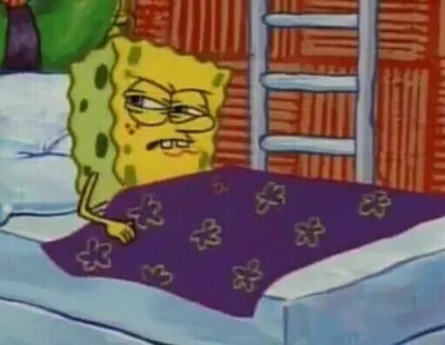 Spongebob in bed 