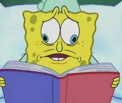 Spongebob reading two pages 