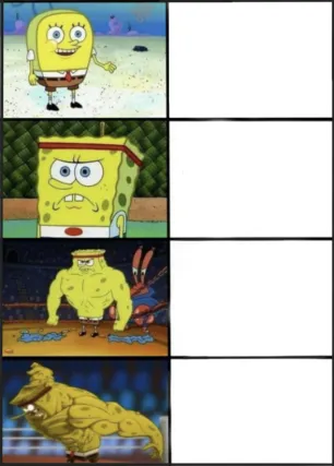 Spongebob weak to storng 