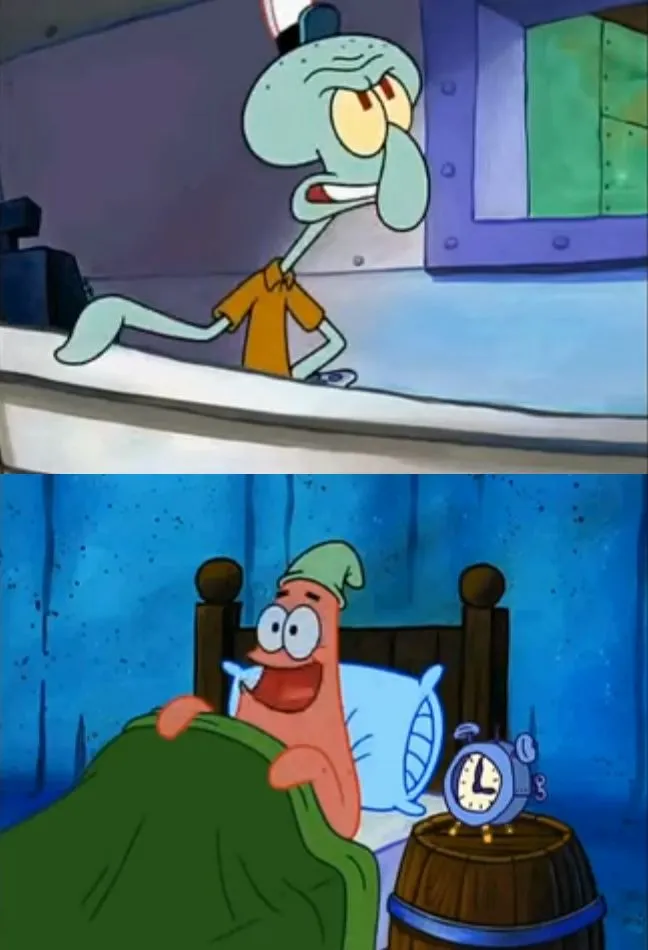 Squidward and Patrick 3 AM 