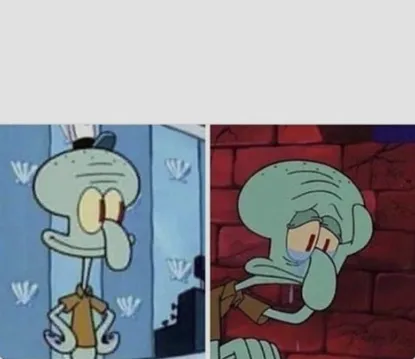 Squidward happy/sad 