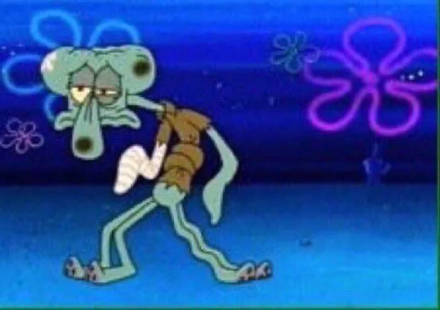 Squidward injured 