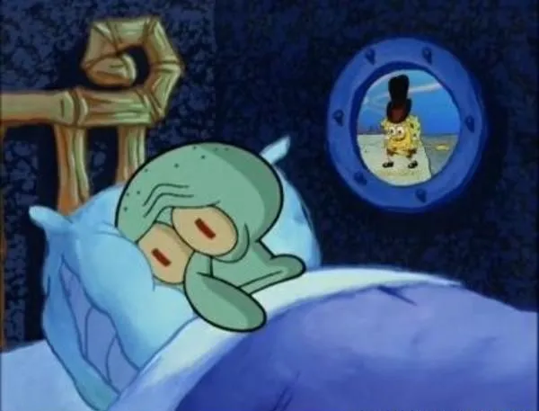 Squidward trying to sleep 