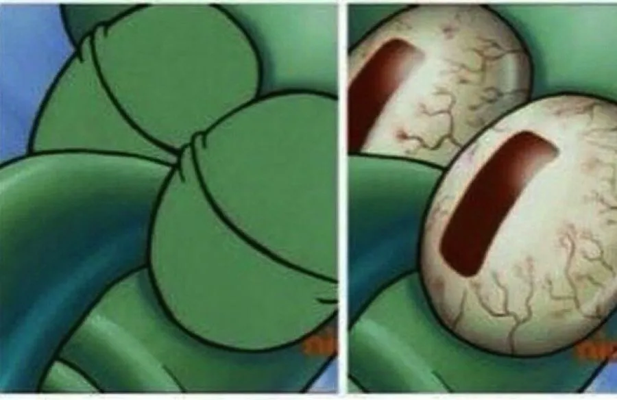 Squidward wakes up 