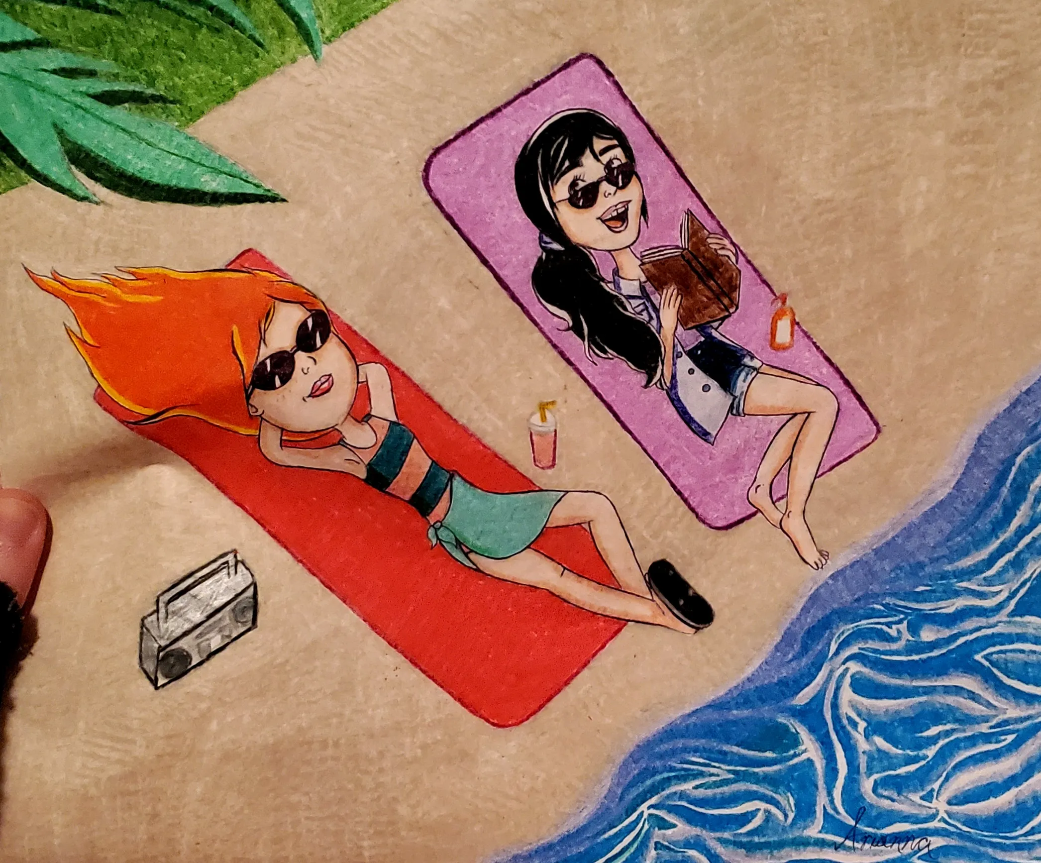 Summertime girls drawing! So fun 