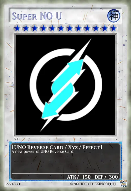 Super NO U UNO Reverse Card 