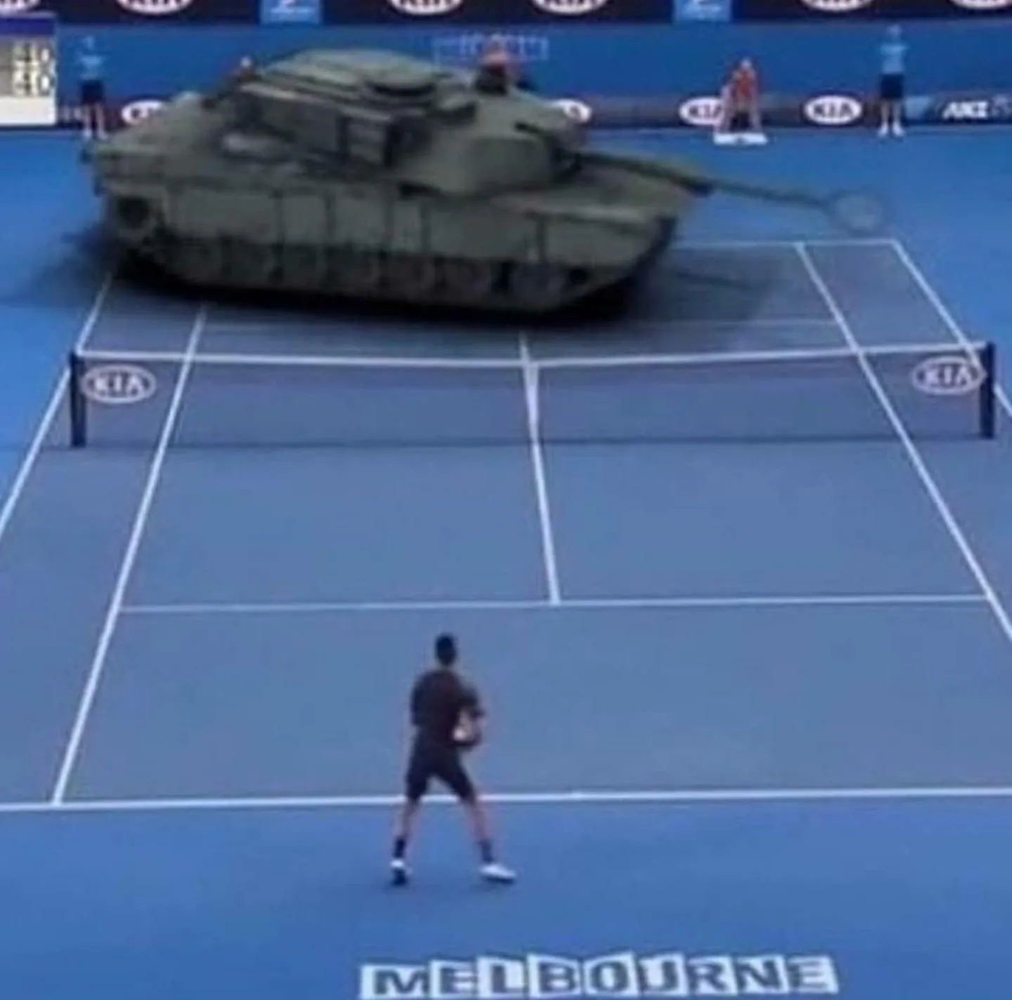 Tank vs Tennis Player 