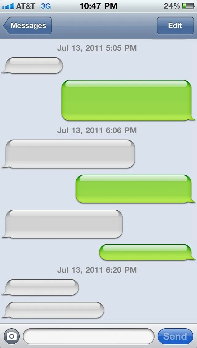 Texting messages blank 