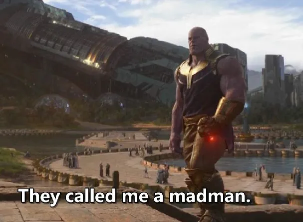 Thanos they called me a madman 