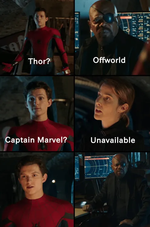 Thor off-world captain marvel unavailable 