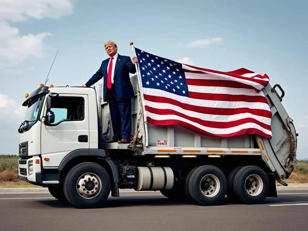 Trump on Garbage Truck