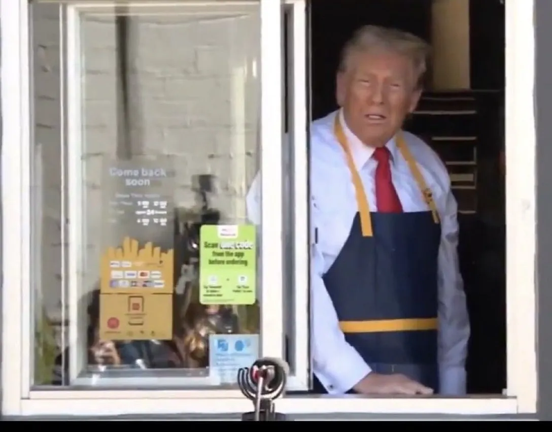 Trump working at McDonalds