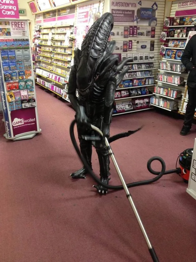 Vacuuming Alien 