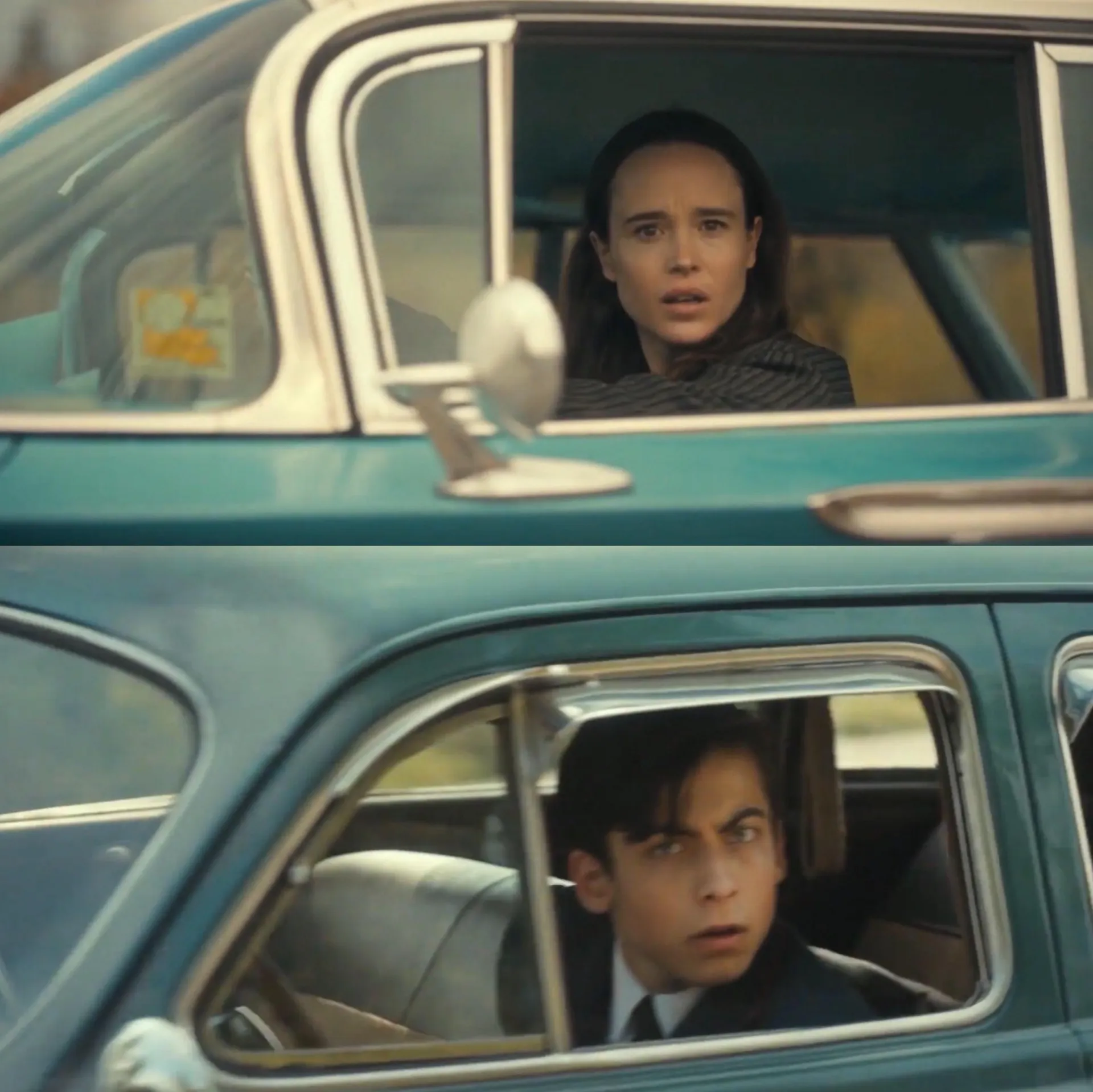 Vanya and number 5 umbrella academy car meme 