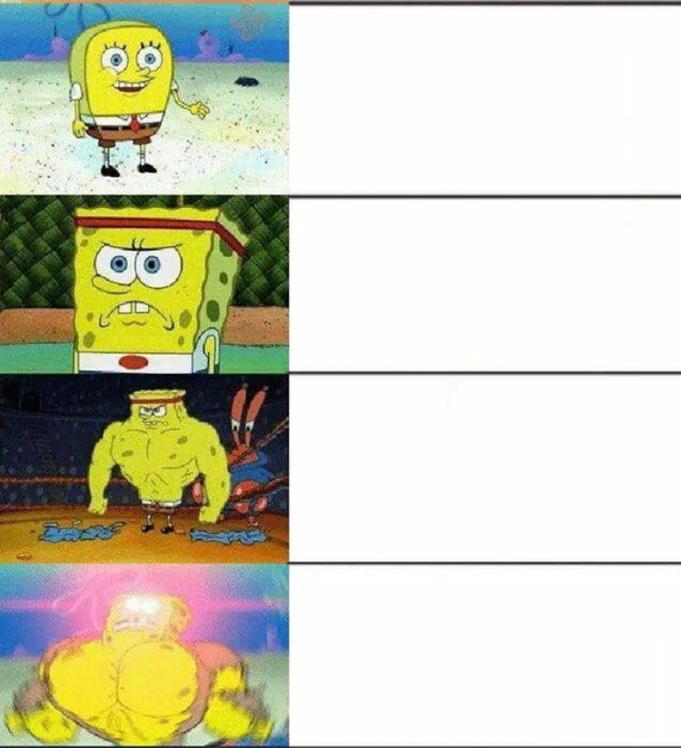 Weak vs strong spongebob 