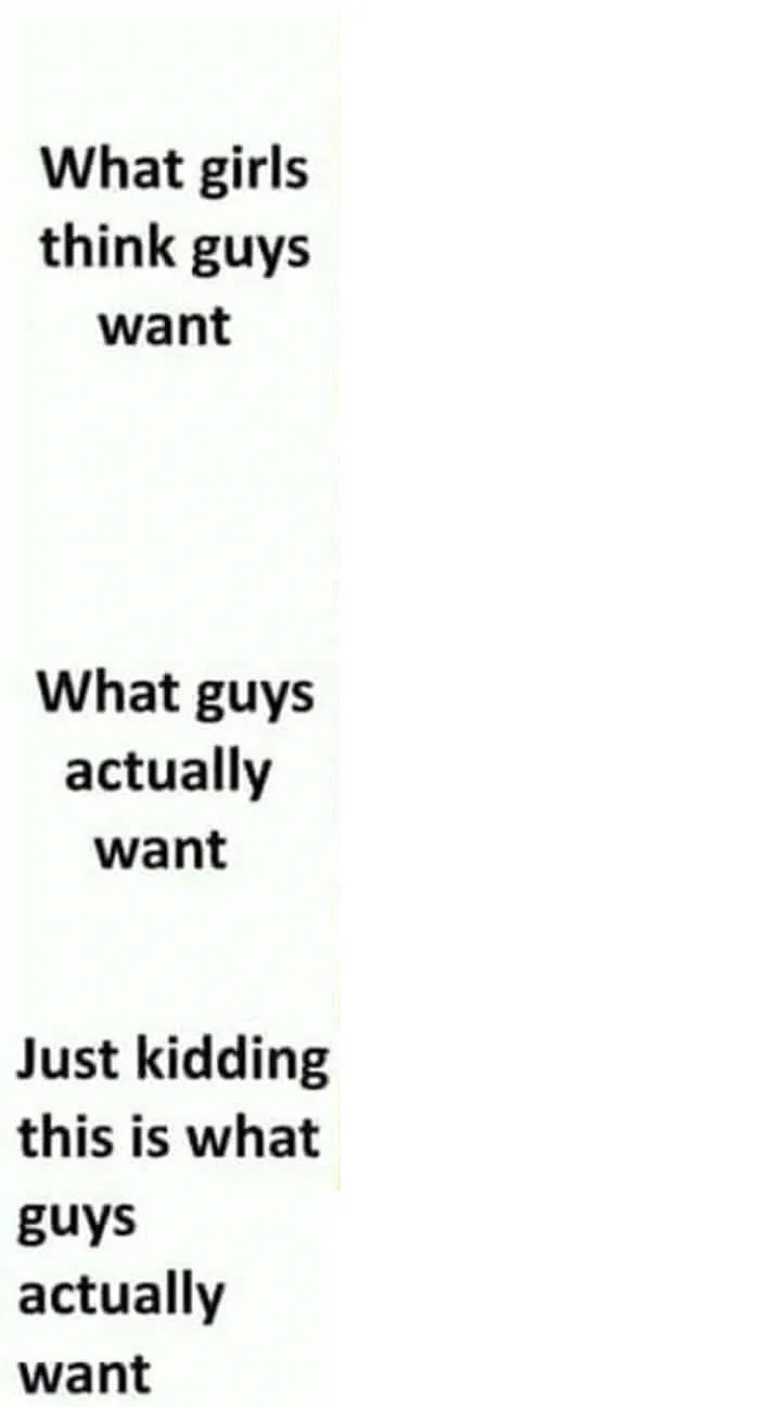 What girls think guys want 