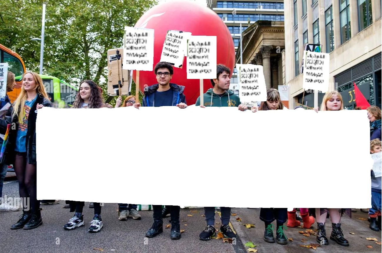 Wide, Blank, Protest Banner 