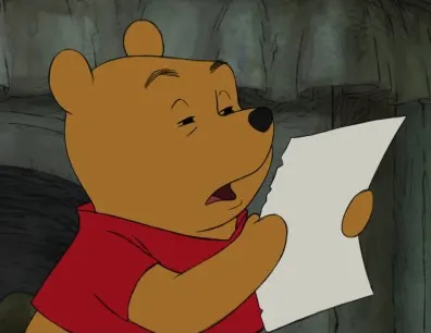 Winnie the Pooh reading 