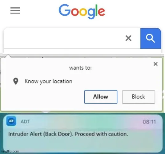 X Wants to know your location intruder alert 
