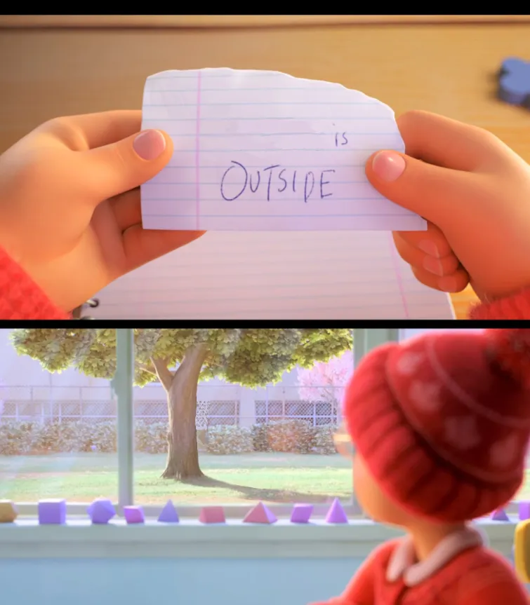 X is outside 
