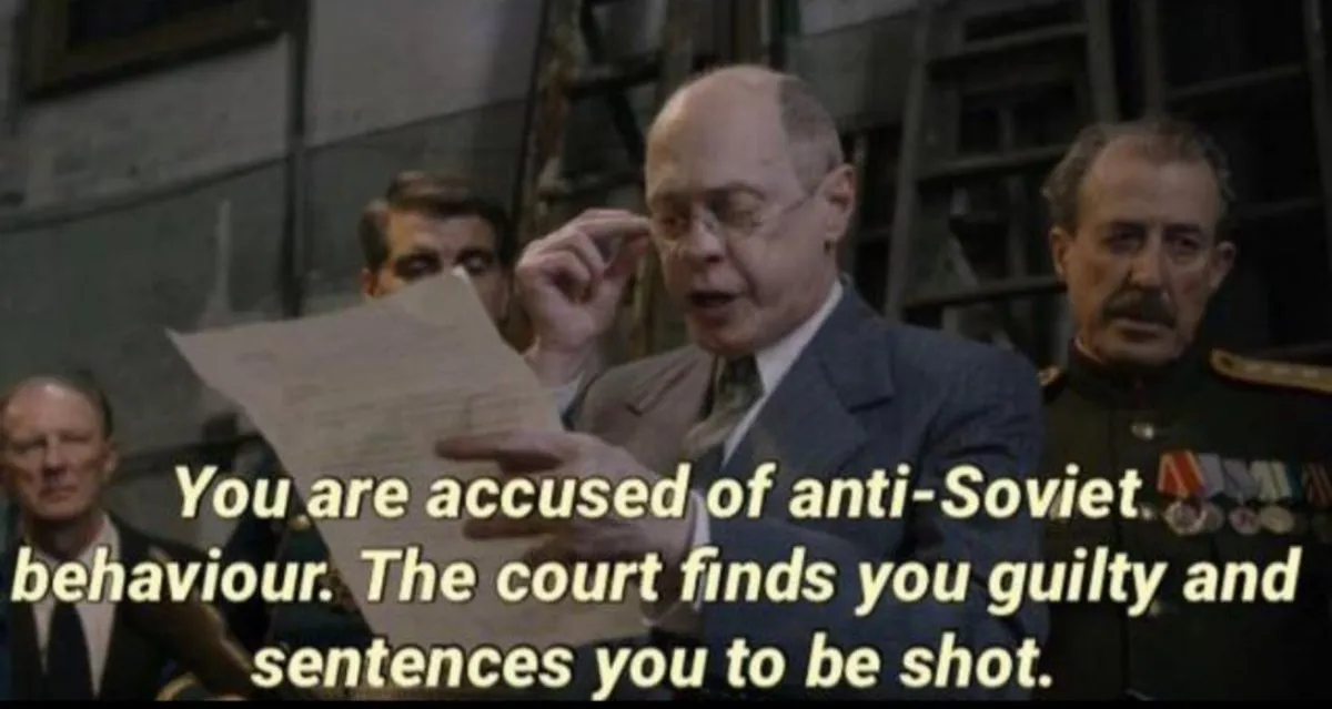 You are accused of anti-soviet behavior 