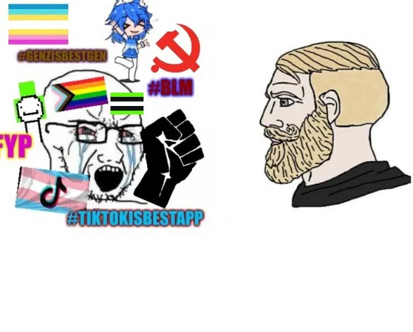 average liberal VS chad (Outdated) 