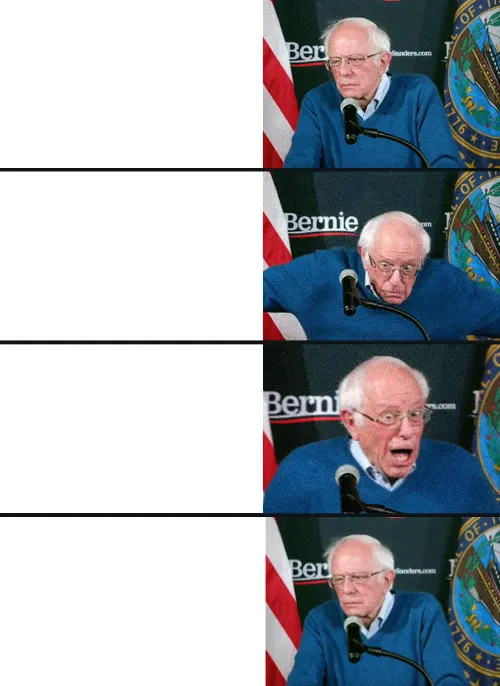 bernie reaction bad good good bad 