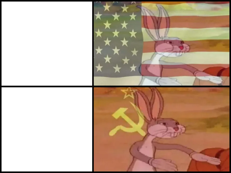bugs bunny communist usa flags 