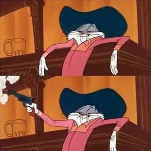 bugs bunny shooting gun in bar 