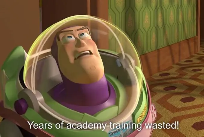 buzz lightyear years of academy training wasted 