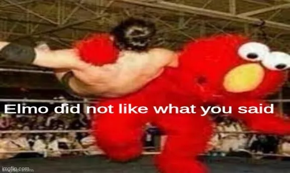 elmo did not like what you said 